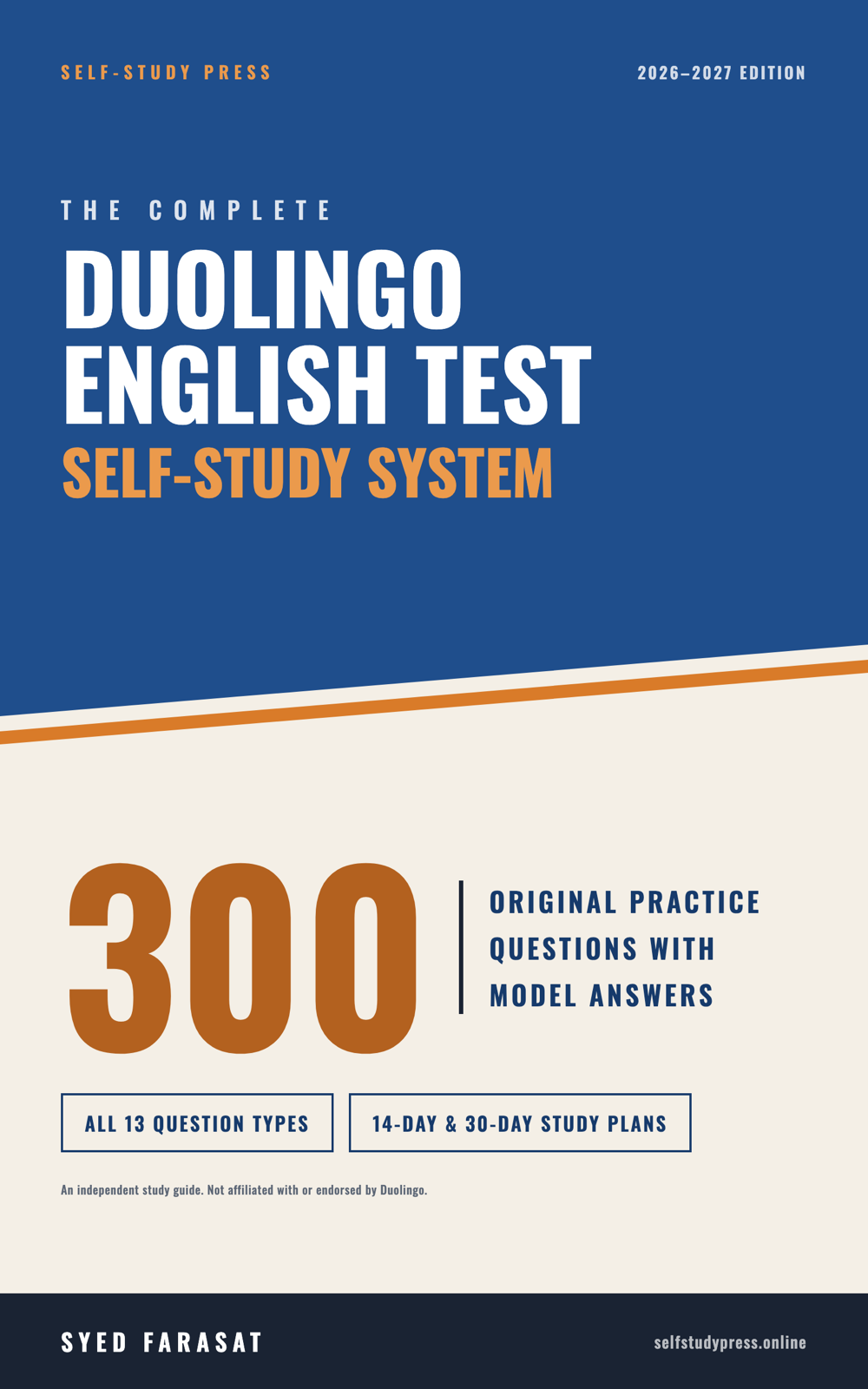Book cover — The Complete Duolingo English Test Self-Study System, 2026–2027 Edition